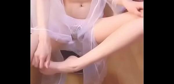  Sexy Asian Shows Her White Body in See-Through